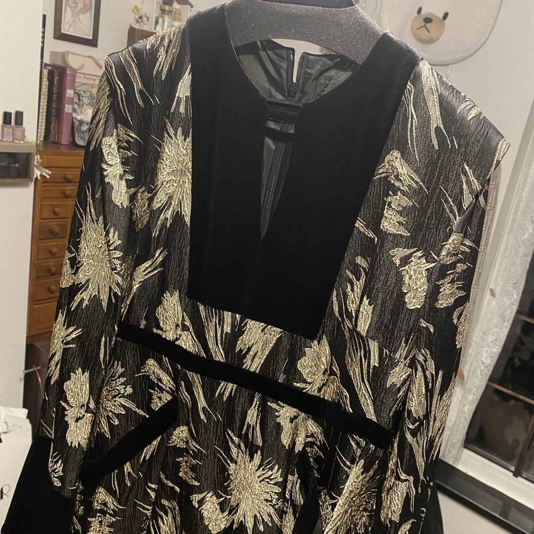 Ezick エジック ベロアスウィッチ　ワイドスリーブ カフタンドレス　完売品