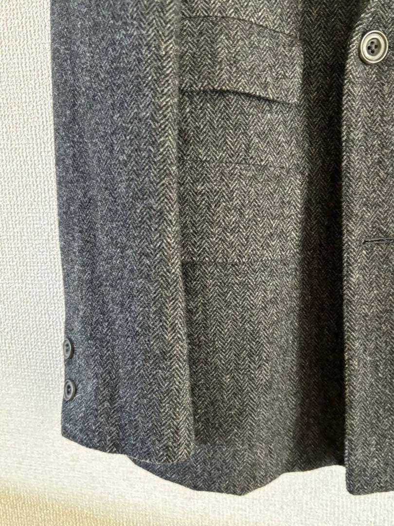 美品　リングジャケット製　グレーツイード　ダブルジャケット　くろすとしゆき