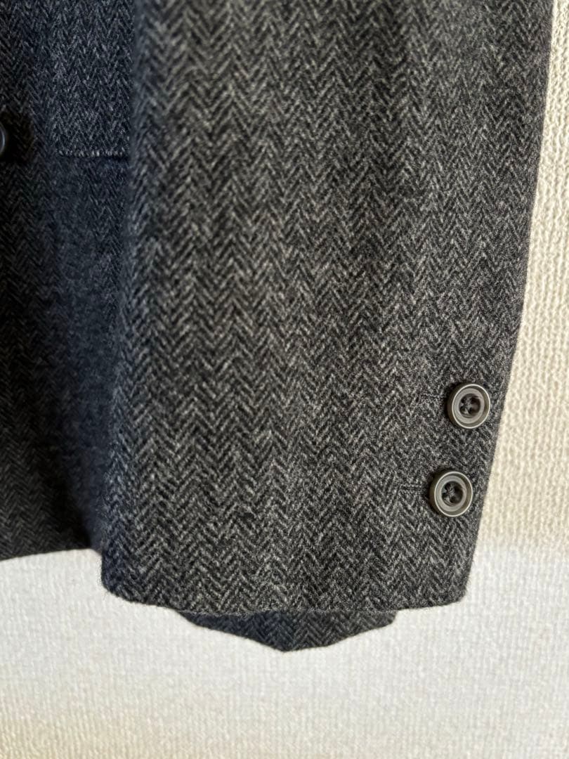 美品　リングジャケット製　グレーツイード　ダブルジャケット　くろすとしゆき