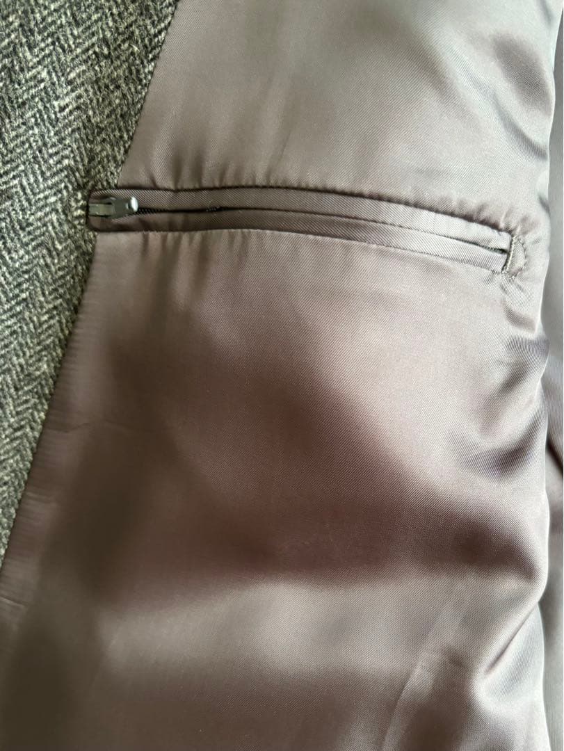 美品　リングジャケット製　グレーツイード　ダブルジャケット　くろすとしゆき