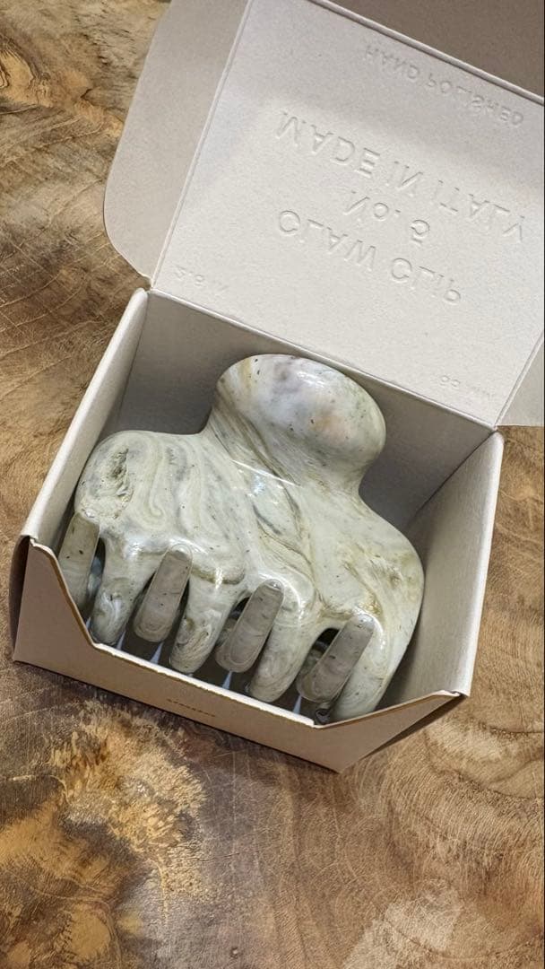 ★krr22様★undo hairware クリップ　グリーンマーブル