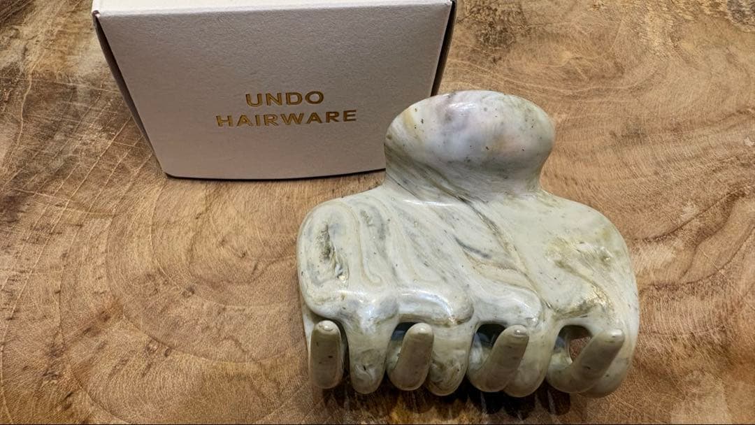 ★krr22様★undo hairware クリップ　グリーンマーブル