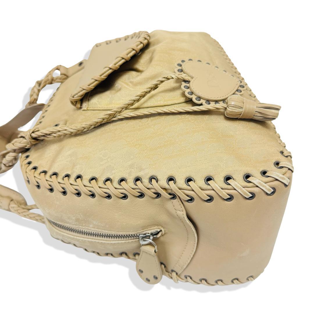 ディオール　トロッター　ハンドバック　 ハート型アクセサリー　ベージュ　男女兼用