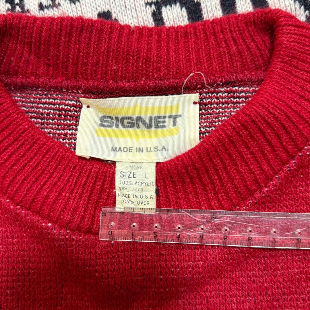 SIGNET Budweiser ニット 70s USA製 ジャカード織り