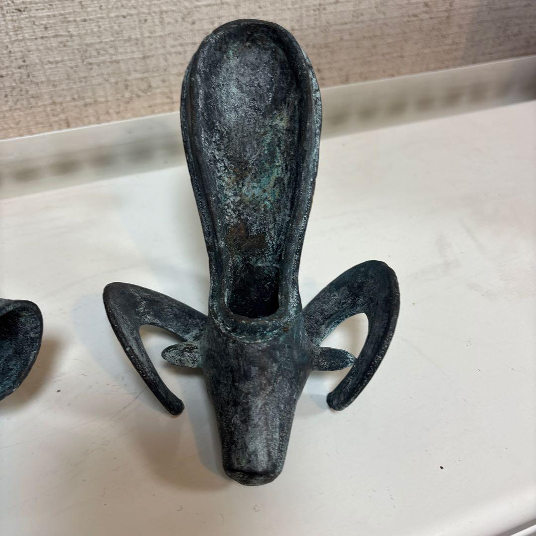 青銅器　羊の形装飾品羊尊 盛酒器 置物 祭祀品 古美術