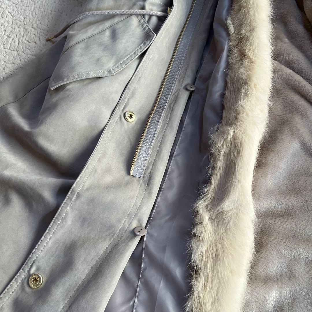 新品✨️メドック 2wayファーフーデッドモッズアウター ロングコート M