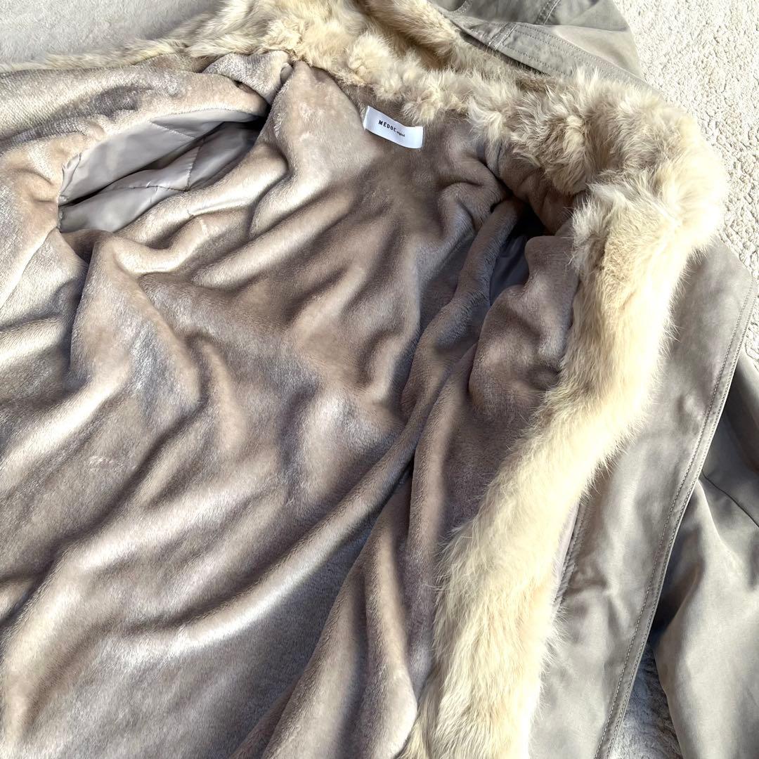 新品✨️メドック 2wayファーフーデッドモッズアウター ロングコート M