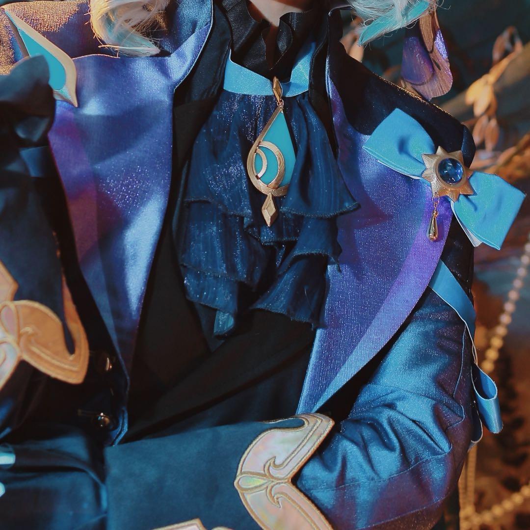 原神 フリーナ Furina 芙宁娜 ウーシア 黒 衣装 ウィッグ 靴 コスプレ