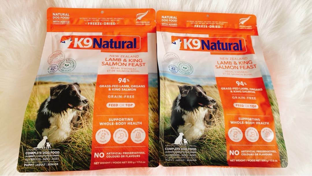 k9 ナチュラル　ラム＆キングサーモンフィースト　500g×２袋