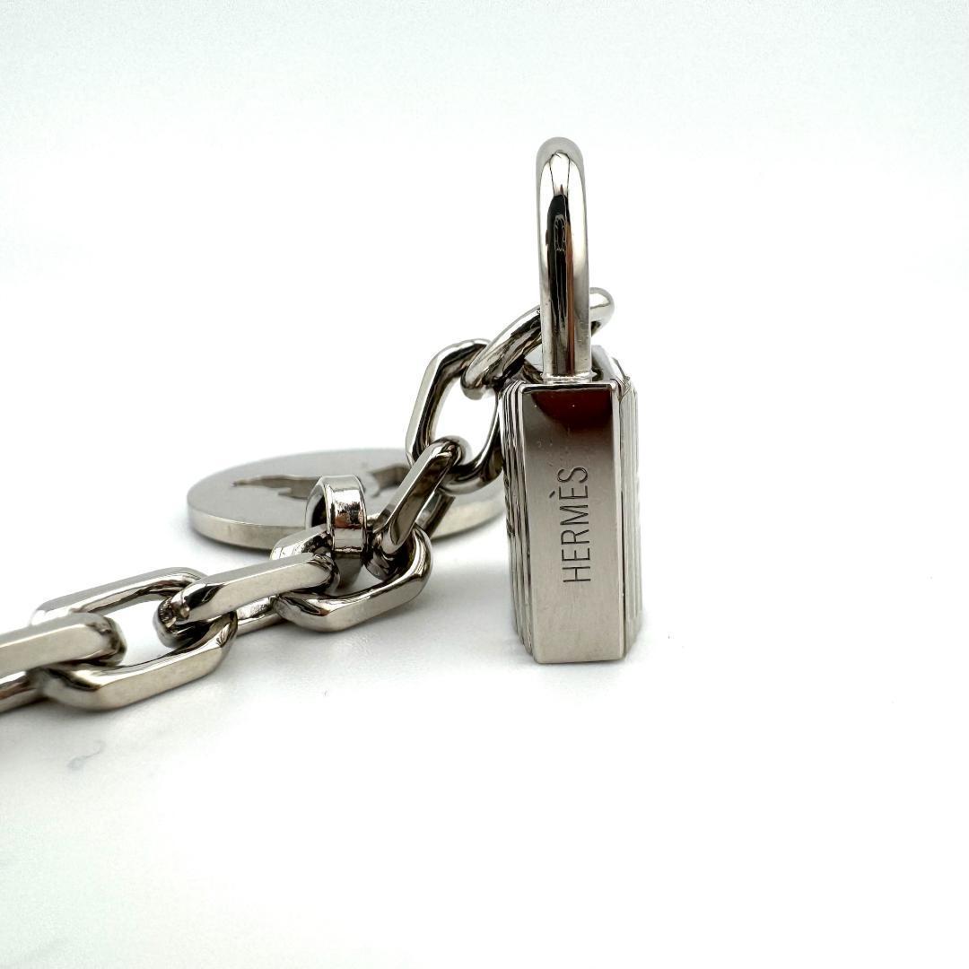 エルメス アミュレット4 バッグチャーム ブルロック キーホルダー シルバー