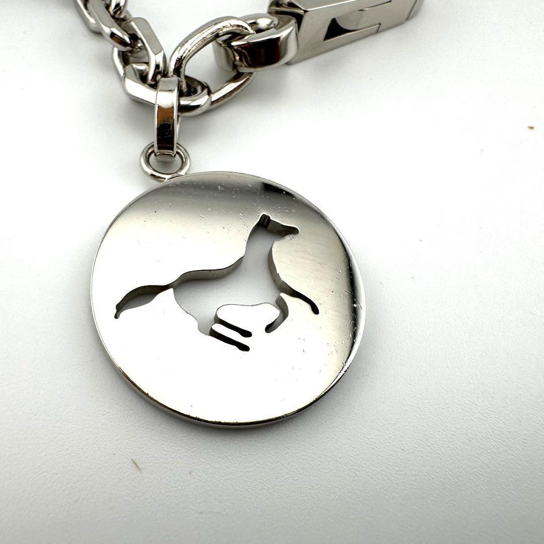 エルメス アミュレット4 バッグチャーム ブルロック キーホルダー シルバー