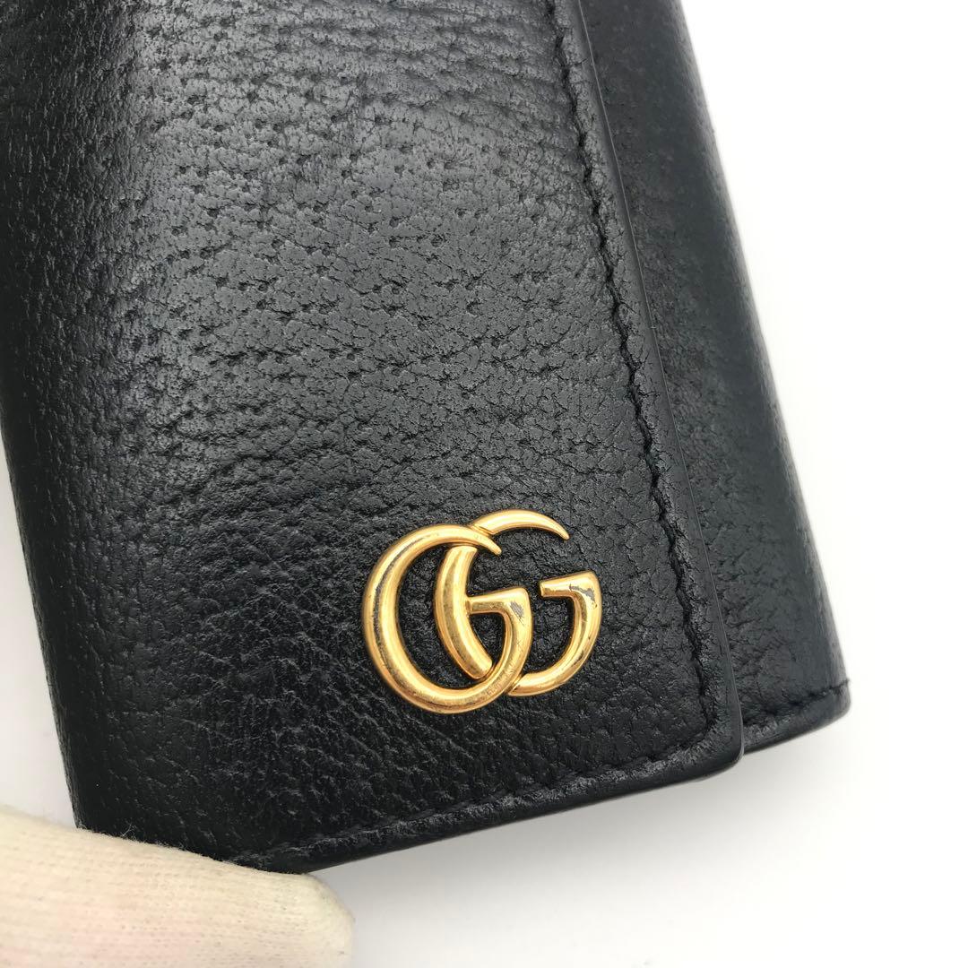 正規品　極美品　グッチキーケース　グッチggマーモント GUCCI レザー