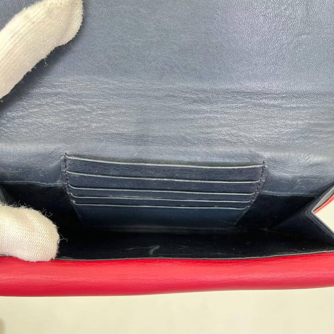 クリスチャンディオール 長財布 フラップウォレット CDロゴ金具 ピンク レザー