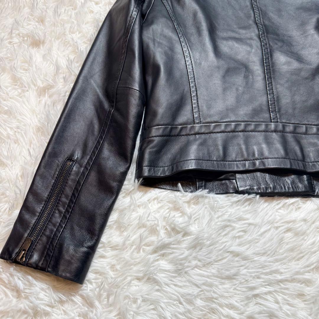 ルニ様未使用級 ダイアグラム ラムレザー ノーカラーライダースジャケット 定価