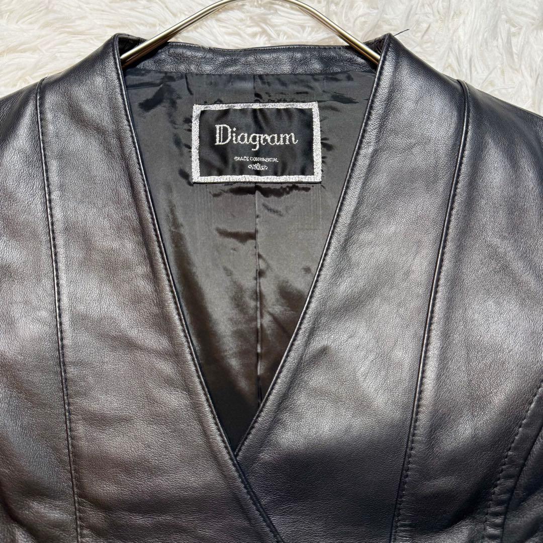 ルニ様未使用級 ダイアグラム ラムレザー ノーカラーライダースジャケット 定価