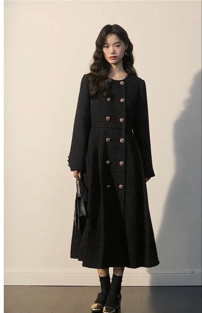 新品タグ付　韓国　KUOSEクオセ ツイードマキシドレス