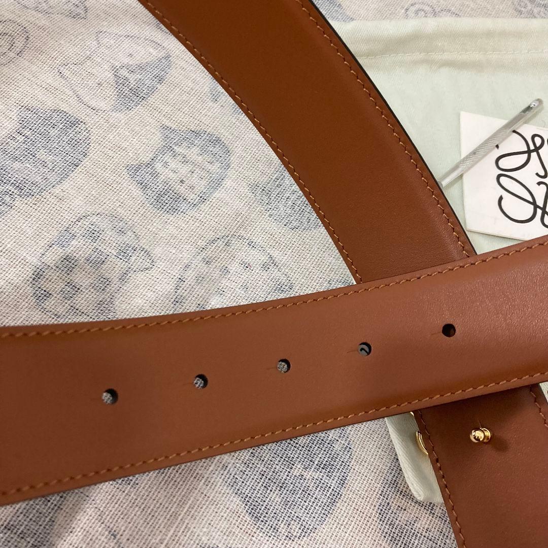 LOEWE アナグラム ベルト 90 ブラック×ブラウン