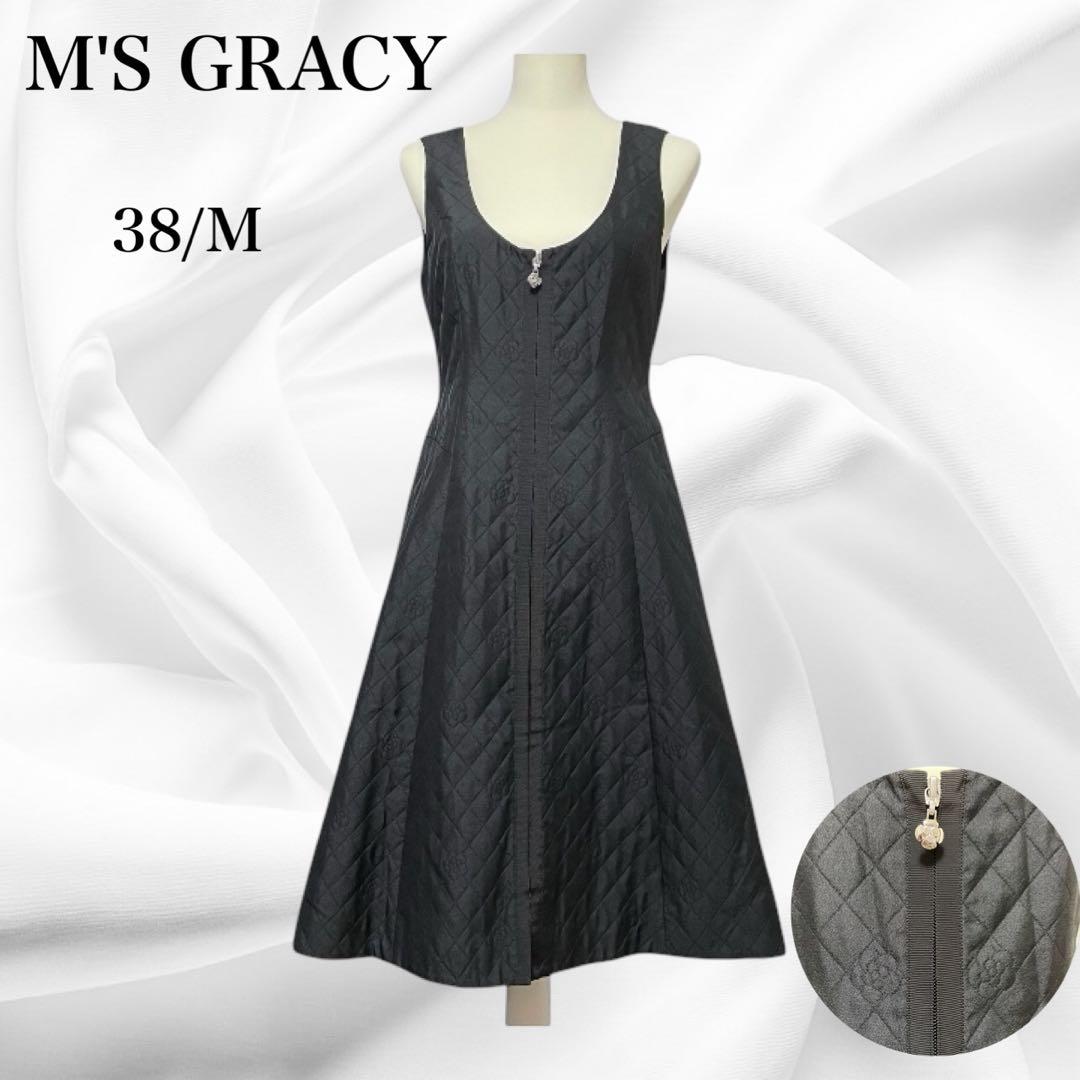 エムズグレイシー【38/M】　カメリアキルティングジャンパースカート　試着のみ