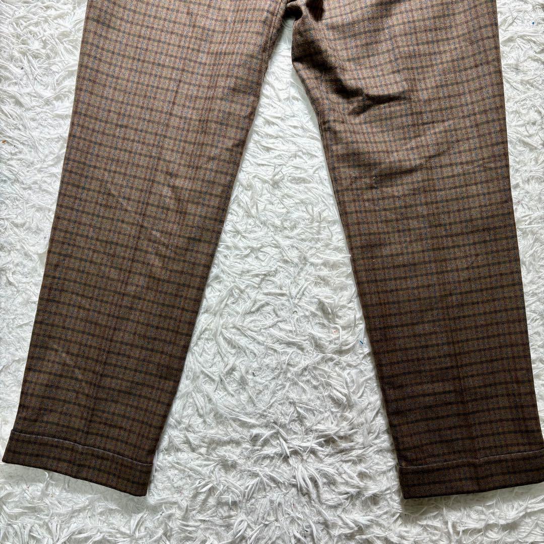 【美品】BARNSTORMER イージースラックスパンツ　チェック　ウール　M