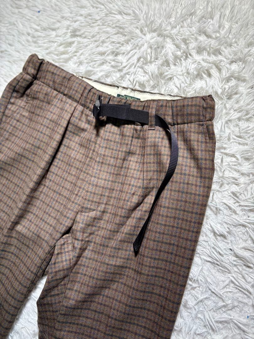 【美品】BARNSTORMER イージースラックスパンツ　チェック　ウール　M