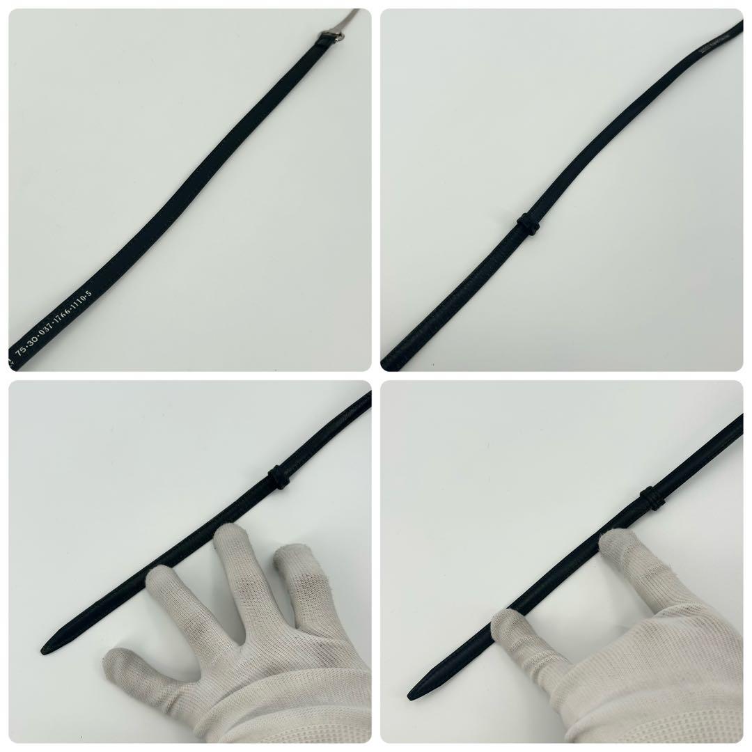 希少/美品✨グッチ ホースビット 細ベルト シルバー ブラック レザー