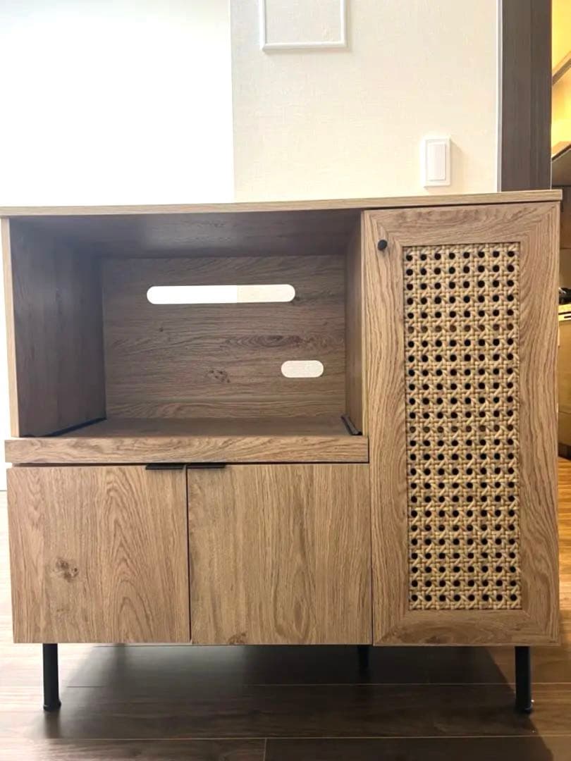 LOWYA 90cm キッチンカウンター ナチュラル/ブラック