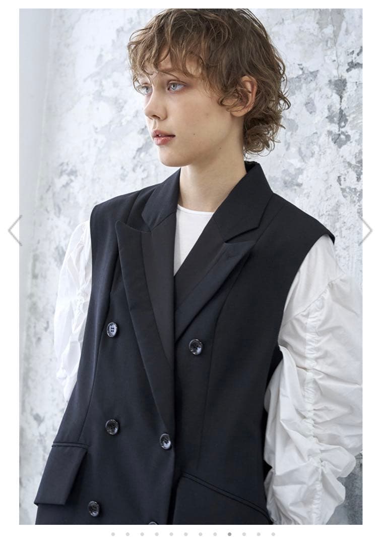 新作) 元値82,500円EZUMi エズミ　ジレ　ロングベスト　ネイビー