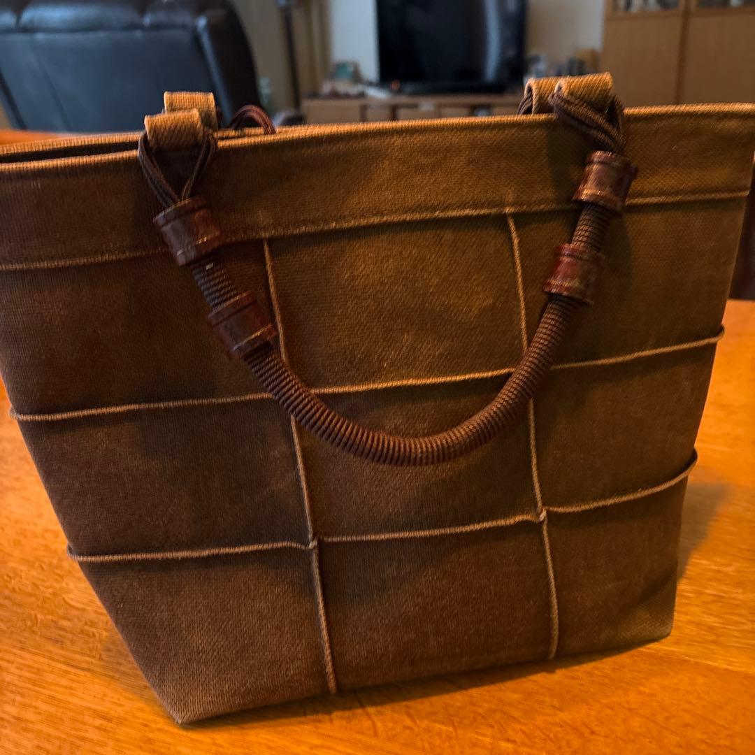 ブラウン酒袋柿渋染めバッグ
