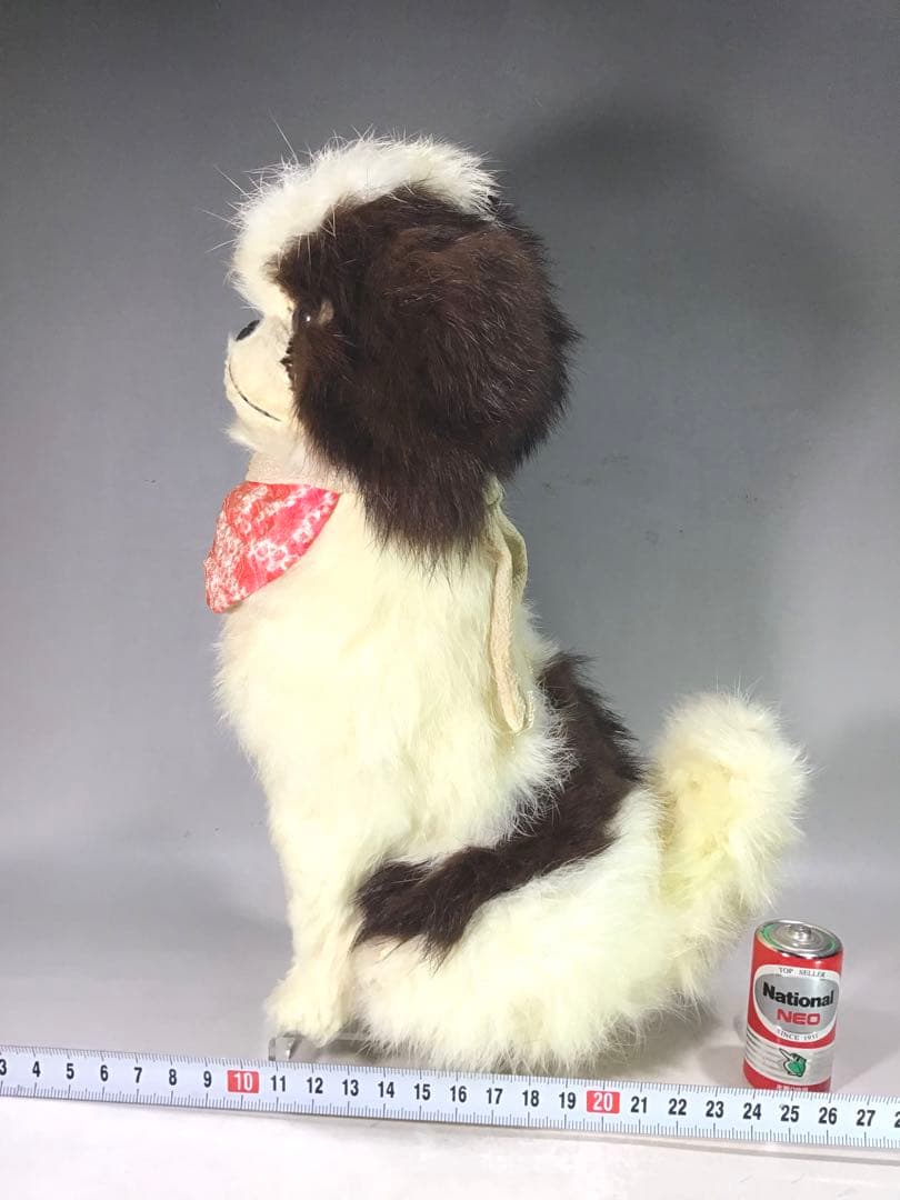 昭和30年 チン 狆 本物 兎の毛 ぬいぐるみ 犬 人形 アンティーク 毛皮