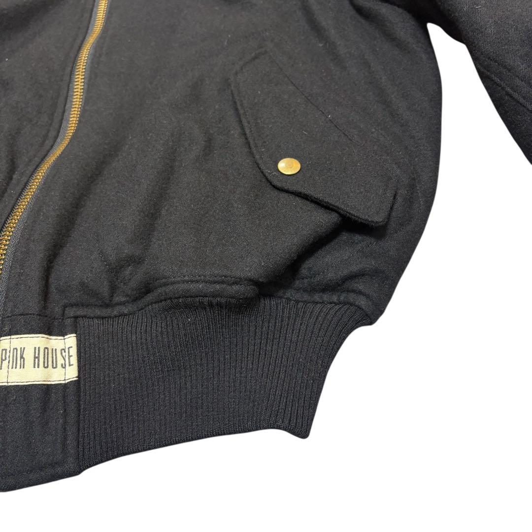 ピンクハウス　バックロゴ MA-1風 ジャケット　ウール混 ブラック