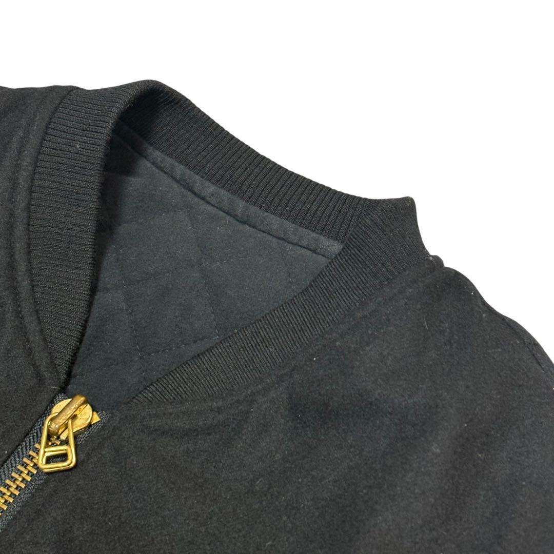 ピンクハウス　バックロゴ MA-1風 ジャケット　ウール混 ブラック