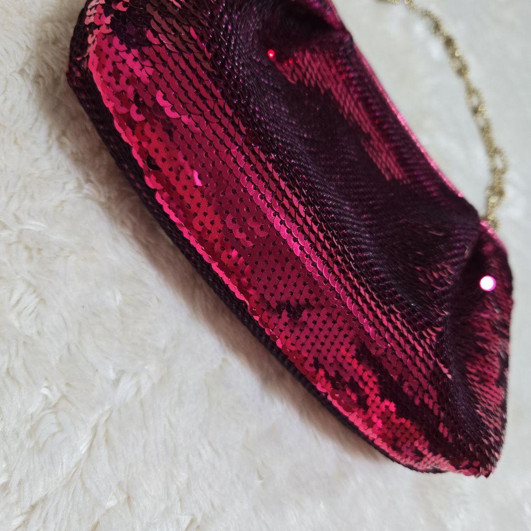 COACH コーチ スパンコール パーティーバッグ アクセサリーポーチ ピンク