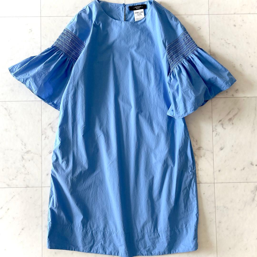 美品//ウォークエンドマックスマーラ　チュニック丈　ワンピース　ボリューム袖