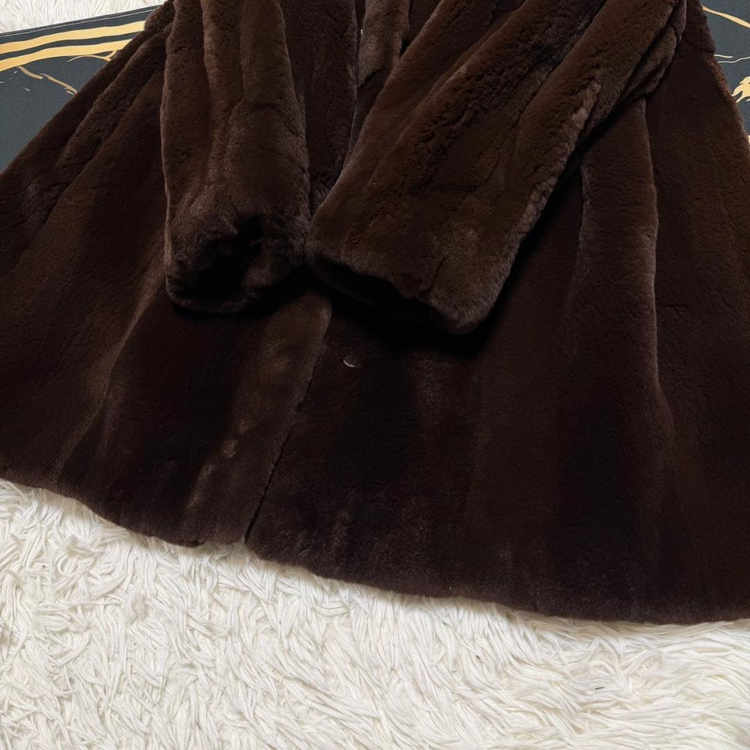 総丈85 SAGAMINK セミロング ミンクコート 3L相当 ブラウン 軽量