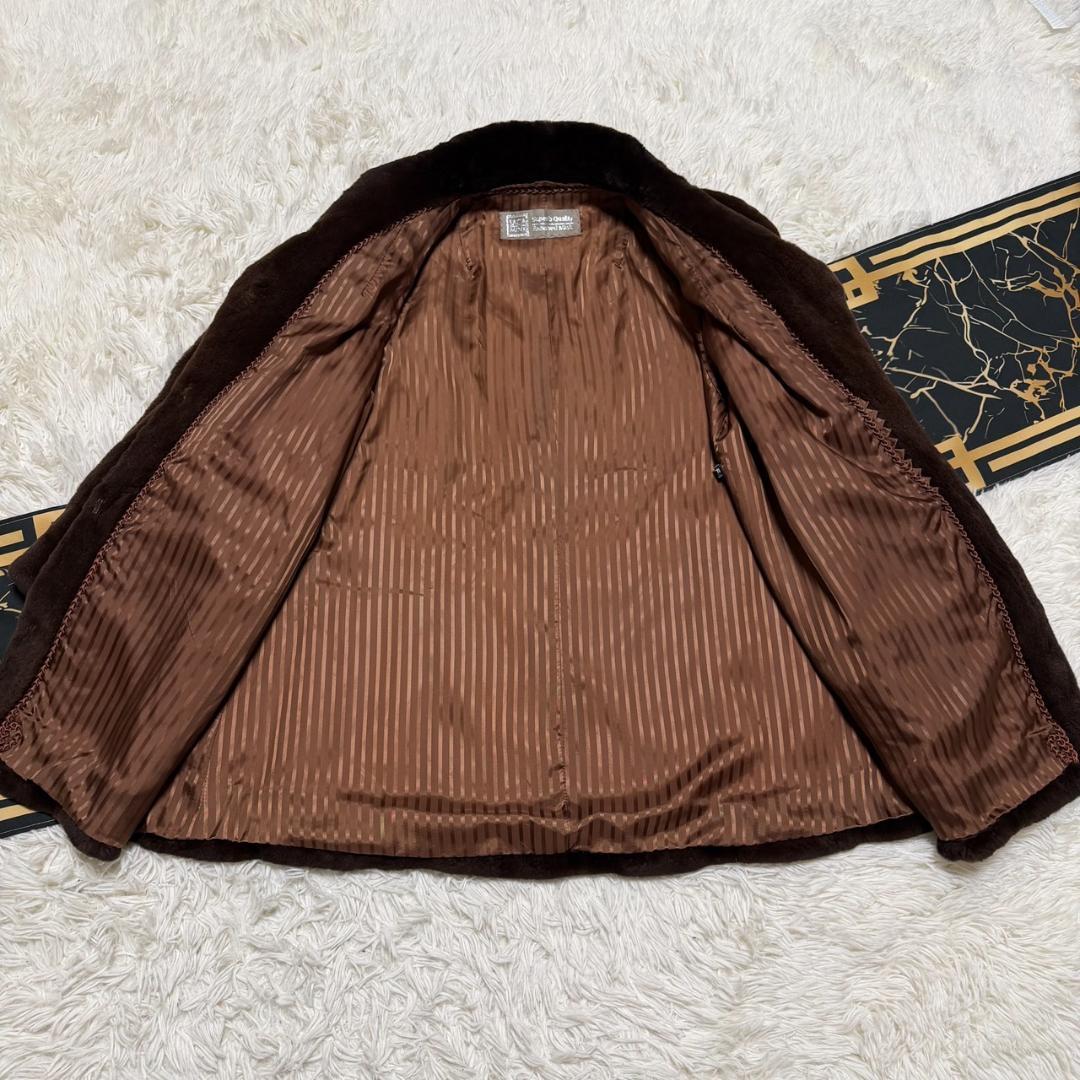 総丈85 SAGAMINK セミロング ミンクコート 3L相当 ブラウン 軽量