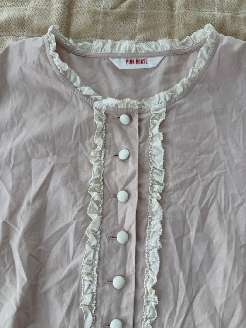 ピンクハウス　レース 薄ピンク　オーバーブラウス