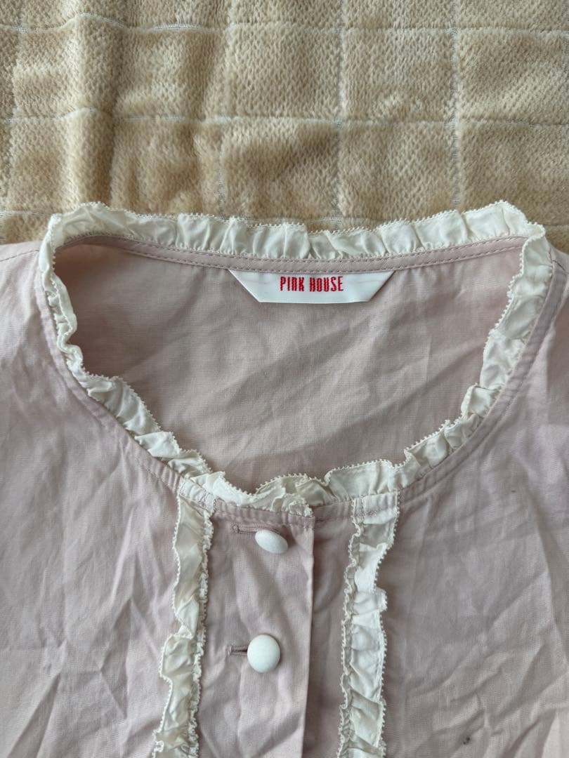 ピンクハウス　レース 薄ピンク　オーバーブラウス