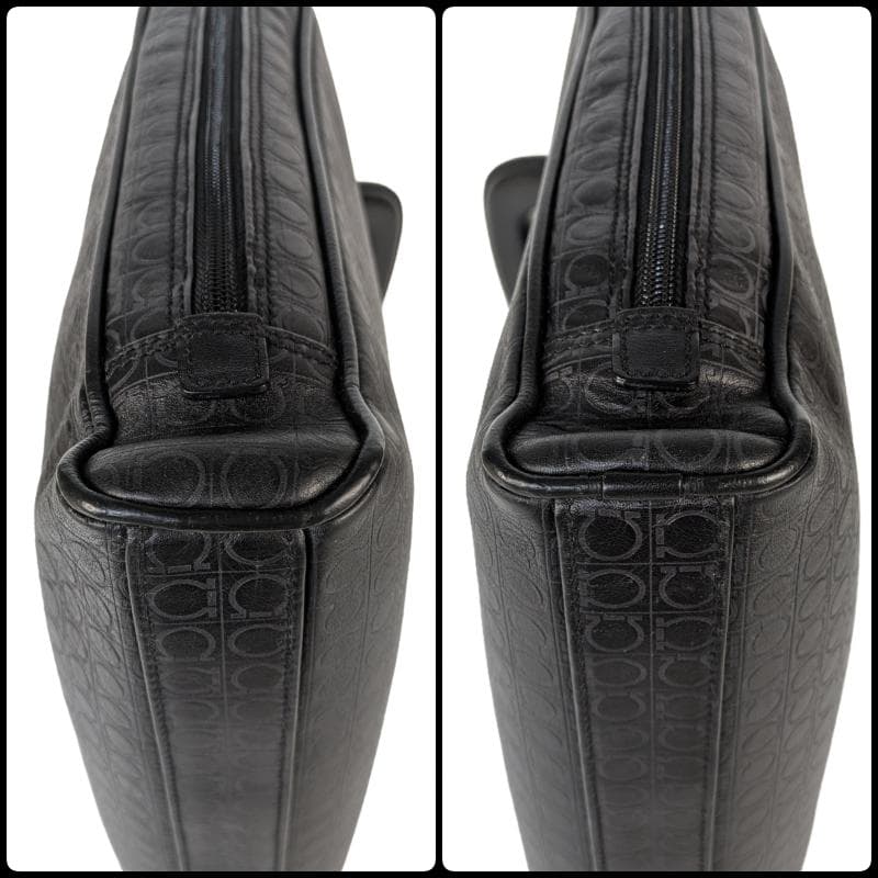 サルヴァトーレフェラガモ ビジネスバッグ A4収納 ガンチーニ レザー ブラック