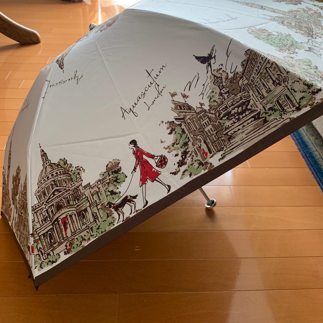 新品アクアスキュータム　1級遮光晴雨兼用傘折りたたみ日傘サマーシールド軽量トレカ