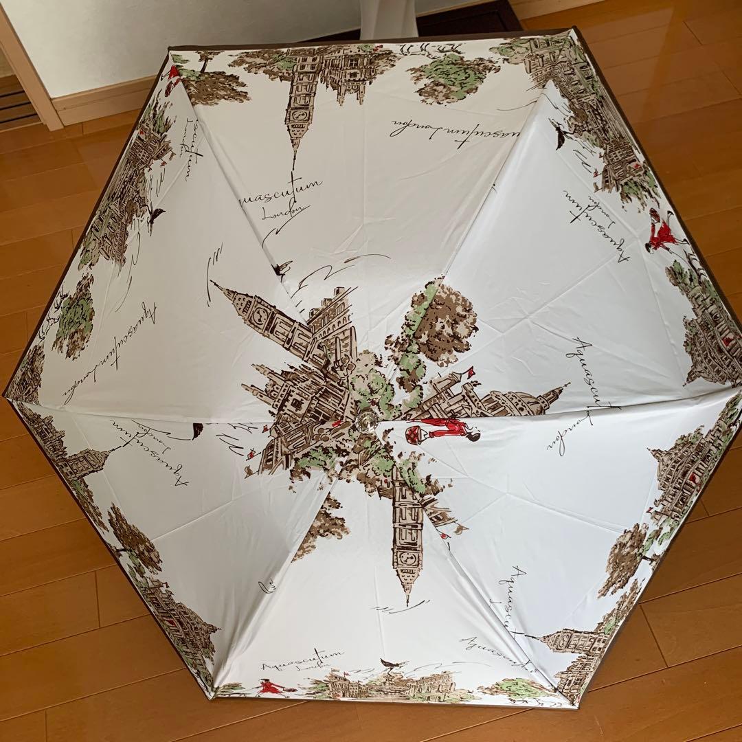 新品アクアスキュータム　1級遮光晴雨兼用傘折りたたみ日傘サマーシールド軽量トレカ