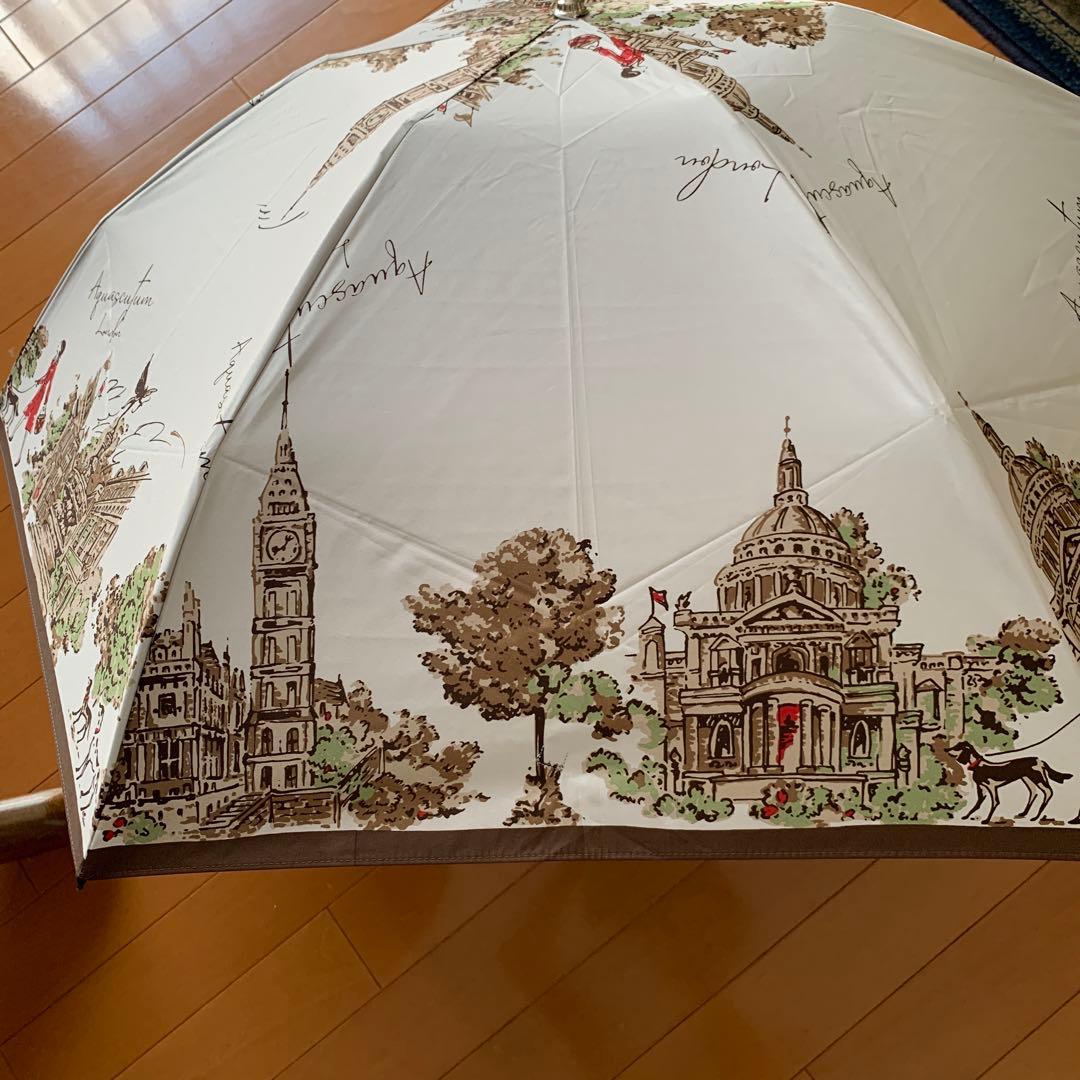 新品アクアスキュータム　1級遮光晴雨兼用傘折りたたみ日傘サマーシールド軽量トレカ