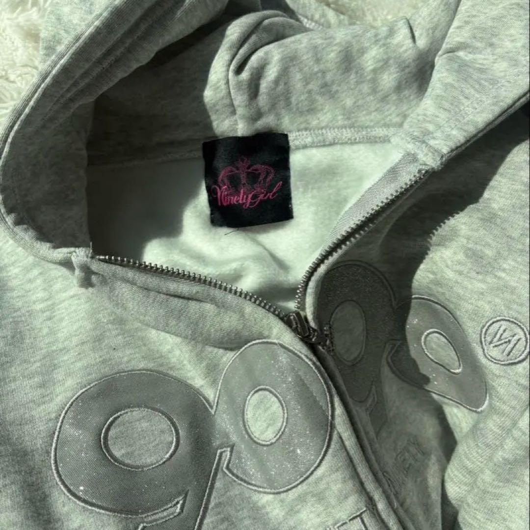 9090 パーカー　グレー　フロントジッパー　新品