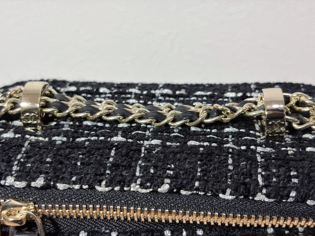 CHANEL ノベルティ　チェーン　ショルダーバッグ　ツイード 訳あり