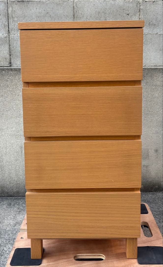 【廃盤 希少品】無印良品 ４段チェスト 足つき タモ材 値下げ！