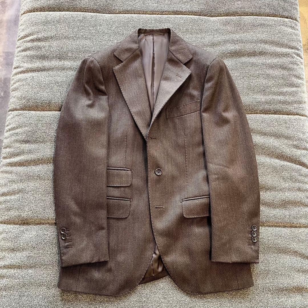 【美品】BEAMS F / キャバルリーツイル ダークブラウン スーツ