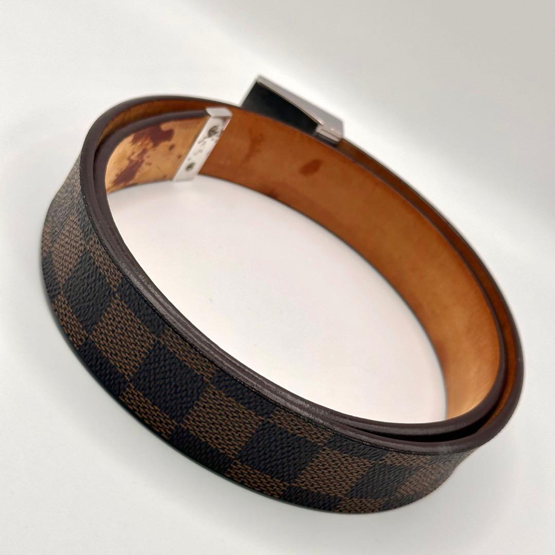 【良品】LOUIS VUITTON サンチュール キャレ ダミエ エベヌ ベルト