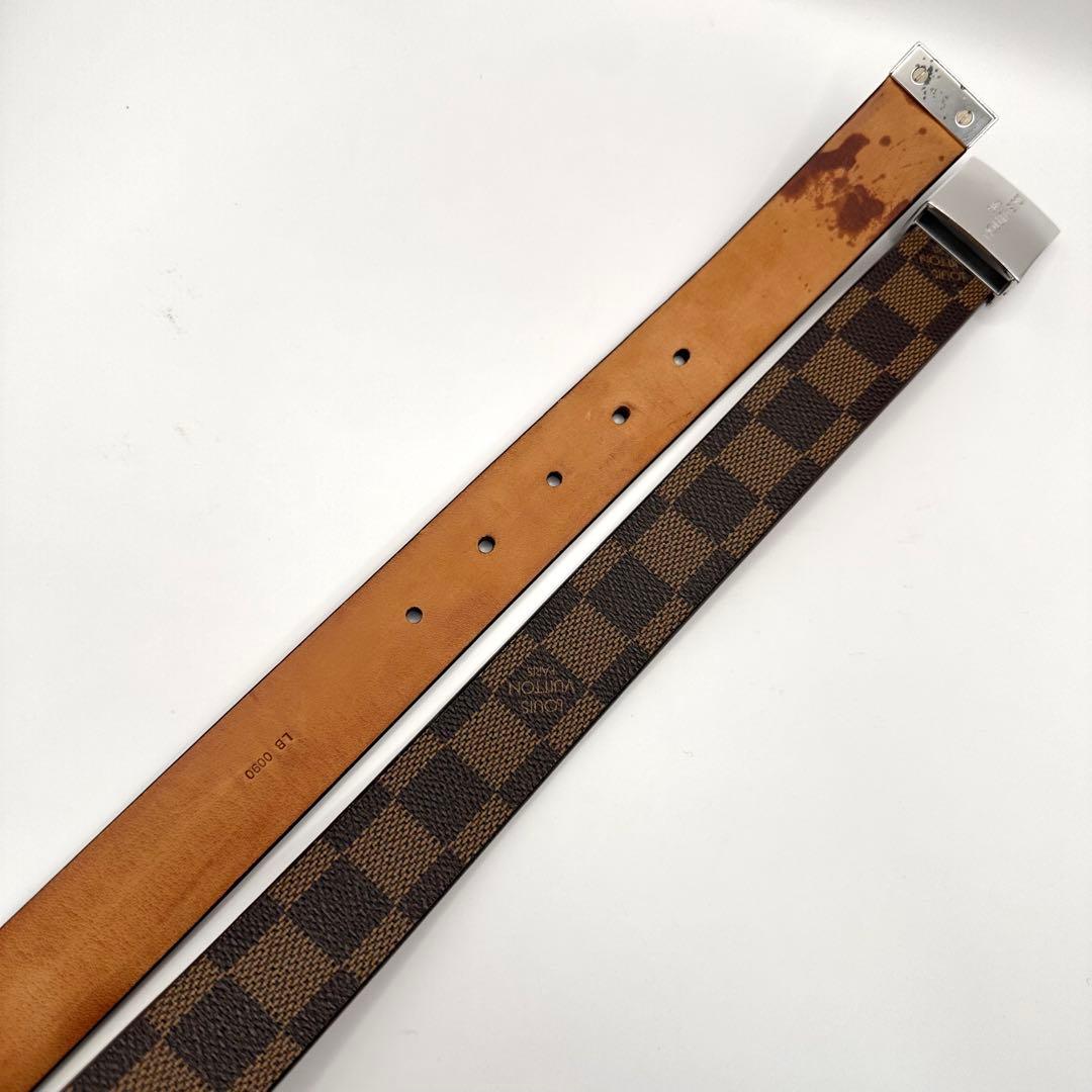 【良品】LOUIS VUITTON サンチュール キャレ ダミエ エベヌ ベルト