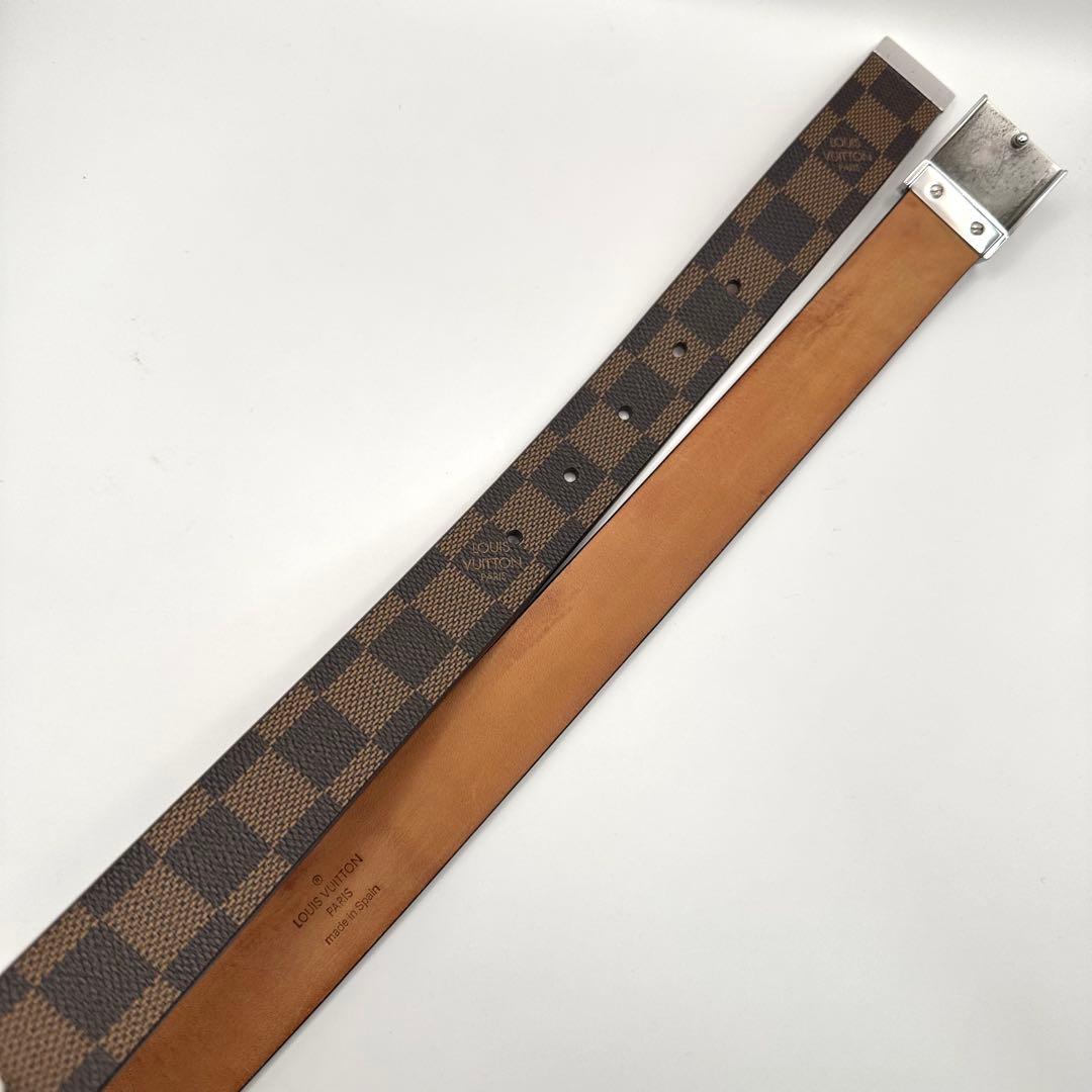 【良品】LOUIS VUITTON サンチュール キャレ ダミエ エベヌ ベルト