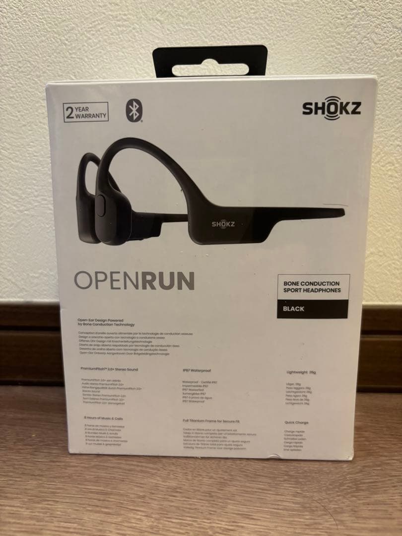 SHOKZ OPENRUN 骨伝導イヤホン ブラック