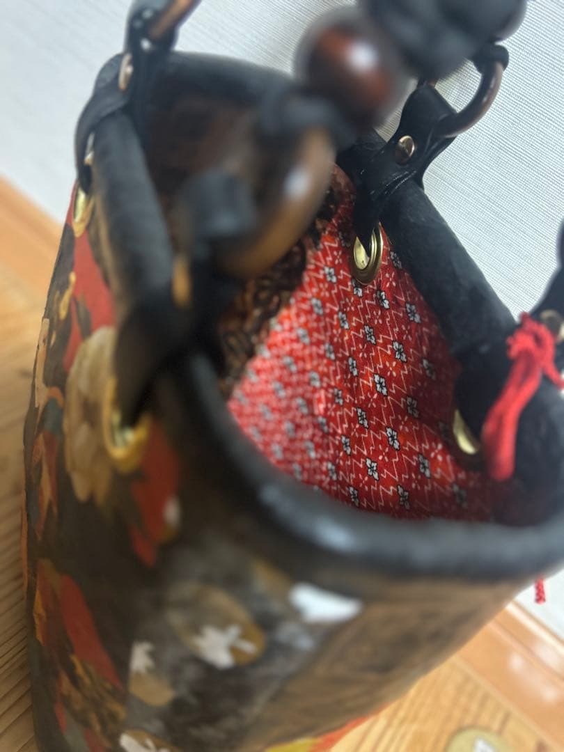 縦長大正ロマン一閑張りバック